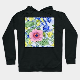 Flowers and branches seamless pattern Hoodie